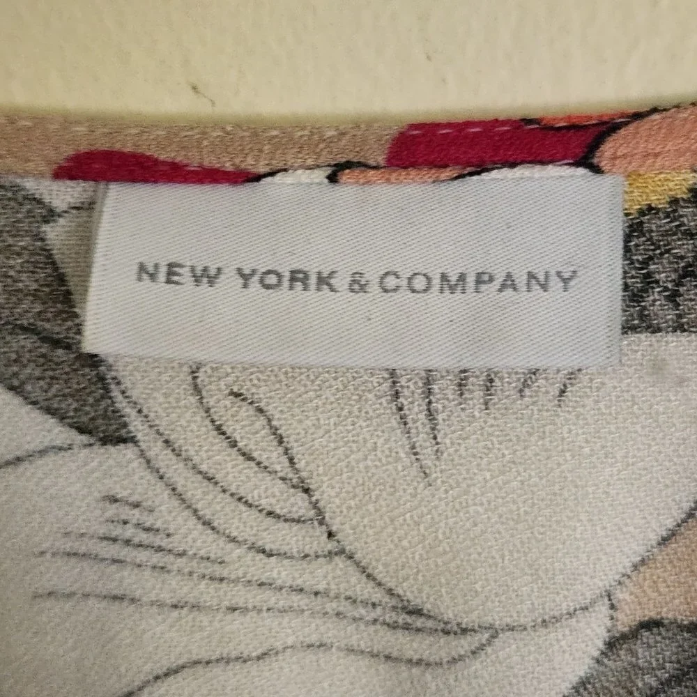 New York & Company Floral Cottagecore Faux Wrap Maxi Dress Size S